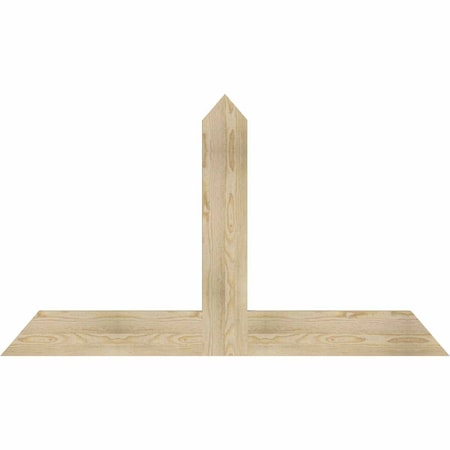 Ekena Millwork Portland Rough Sawn Timber Gable Bracket, Douglas Fir, 60"W x 35"H x 2"D x 6"F, 14/12 Pitch GBW060X35X0206POR00RDF